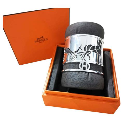 bracelet argent hermes manchette ethnique|Hermes bracelets en argent.